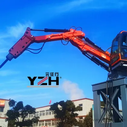 Установленный блок для разрушения скал